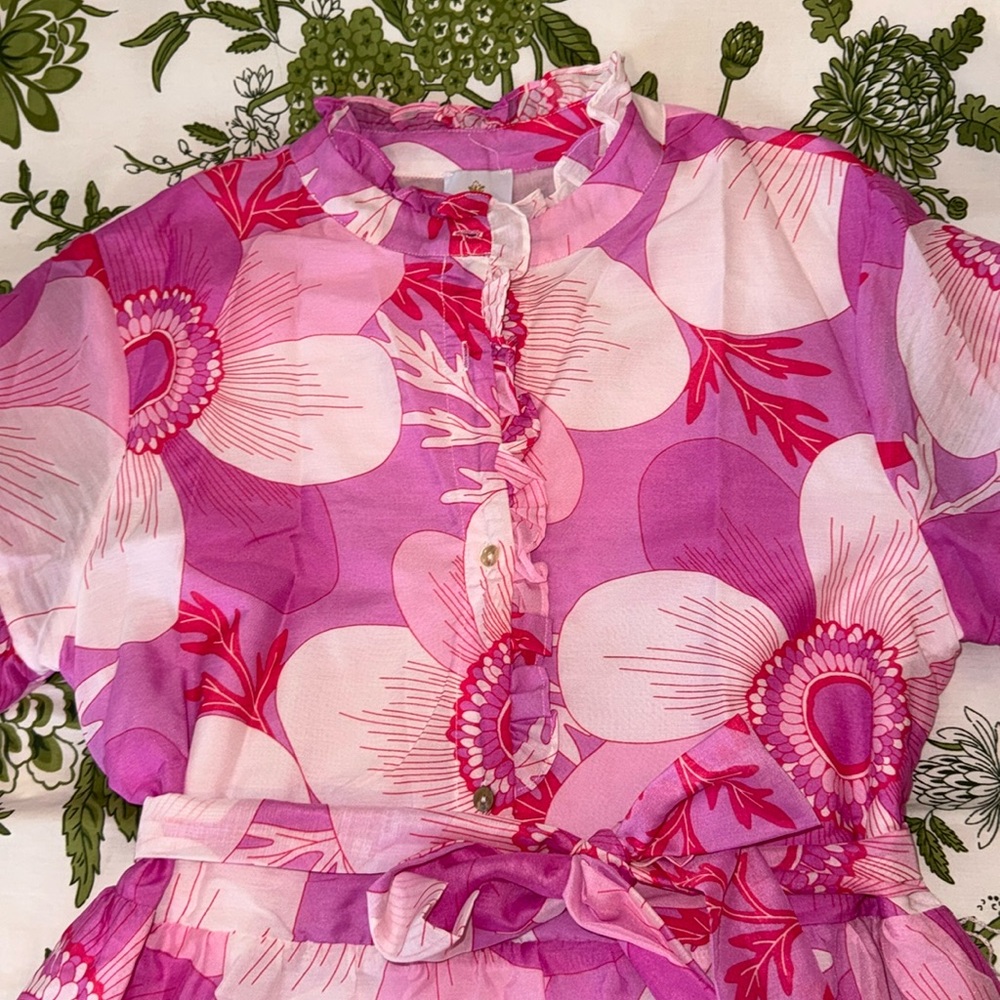 I. Marie pink floral maxi dress.